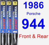 Front & Rear Wiper Blade Pack for 1986 Porsche 944 - Vision Saver