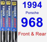 Front & Rear Wiper Blade Pack for 1994 Porsche 968 - Vision Saver