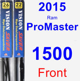 Front Wiper Blade Pack for 2015 Ram ProMaster 1500 - Vision Saver