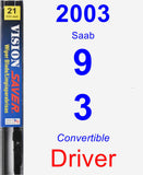 Driver Wiper Blade for 2003 Saab 9-3 - Vision Saver