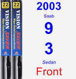 Front Wiper Blade Pack for 2003 Saab 9-3 - Vision Saver