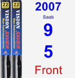 Front Wiper Blade Pack for 2007 Saab 9-5 - Vision Saver