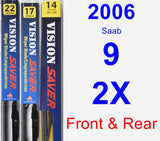 Front & Rear Wiper Blade Pack for 2006 Saab 9-2X - Vision Saver