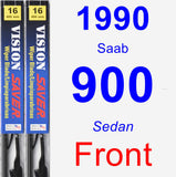 Front Wiper Blade Pack for 1990 Saab 900 - Vision Saver