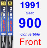 Front Wiper Blade Pack for 1991 Saab 900 - Vision Saver