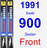 Front Wiper Blade Pack for 1991 Saab 900 - Vision Saver