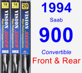 Front & Rear Wiper Blade Pack for 1994 Saab 900 - Vision Saver