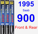 Front & Rear Wiper Blade Pack for 1995 Saab 900 - Vision Saver