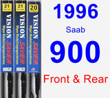 Front & Rear Wiper Blade Pack for 1996 Saab 900 - Vision Saver