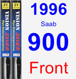 Front Wiper Blade Pack for 1996 Saab 900 - Vision Saver