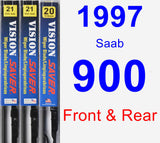Front & Rear Wiper Blade Pack for 1997 Saab 900 - Vision Saver