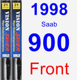 Front Wiper Blade Pack for 1998 Saab 900 - Vision Saver