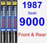 Front & Rear Wiper Blade Pack for 1987 Saab 9000 - Vision Saver