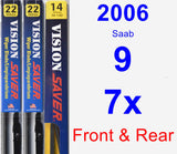 Front & Rear Wiper Blade Pack for 2006 Saab 9-7x - Vision Saver