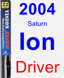 Driver Wiper Blade for 2004 Saturn Ion - Vision Saver