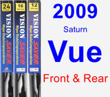 Front & Rear Wiper Blade Pack for 2009 Saturn Vue - Vision Saver