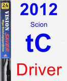 Driver Wiper Blade for 2012 Scion tC - Vision Saver