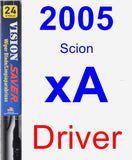 Driver Wiper Blade for 2005 Scion xA - Vision Saver