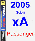 Passenger Wiper Blade for 2005 Scion xA - Vision Saver