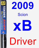 Driver Wiper Blade for 2009 Scion xB - Vision Saver