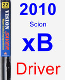 Driver Wiper Blade for 2010 Scion xB - Vision Saver