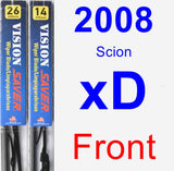 Front Wiper Blade Pack for 2008 Scion xD - Vision Saver