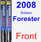 Front Wiper Blade Pack for 2008 Subaru Forester - Vision Saver