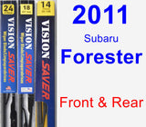 Front & Rear Wiper Blade Pack for 2011 Subaru Forester - Vision Saver