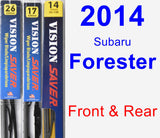 Front & Rear Wiper Blade Pack for 2014 Subaru Forester - Vision Saver
