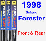 Front & Rear Wiper Blade Pack for 1998 Subaru Forester - Vision Saver