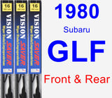 Front & Rear Wiper Blade Pack for 1980 Subaru GLF - Vision Saver