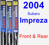 Front & Rear Wiper Blade Pack for 2004 Subaru Impreza - Vision Saver