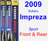 Front & Rear Wiper Blade Pack for 2009 Subaru Impreza - Vision Saver