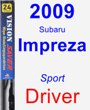 Driver Wiper Blade for 2009 Subaru Impreza - Vision Saver