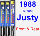 Front & Rear Wiper Blade Pack for 1988 Subaru Justy - Vision Saver