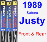 Front & Rear Wiper Blade Pack for 1989 Subaru Justy - Vision Saver