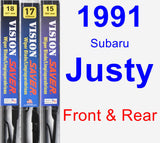 Front & Rear Wiper Blade Pack for 1991 Subaru Justy - Vision Saver