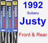 Front & Rear Wiper Blade Pack for 1992 Subaru Justy - Vision Saver