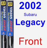 Front Wiper Blade Pack for 2002 Subaru Legacy - Vision Saver