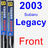 Front Wiper Blade Pack for 2003 Subaru Legacy - Vision Saver