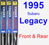 Front & Rear Wiper Blade Pack for 1995 Subaru Legacy - Vision Saver