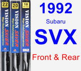 Front & Rear Wiper Blade Pack for 1992 Subaru SVX - Vision Saver