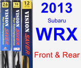 Front & Rear Wiper Blade Pack for 2013 Subaru WRX - Vision Saver
