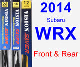 Front & Rear Wiper Blade Pack for 2014 Subaru WRX - Vision Saver