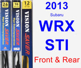 Front & Rear Wiper Blade Pack for 2013 Subaru WRX STI - Vision Saver