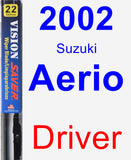 Driver Wiper Blade for 2002 Suzuki Aerio - Vision Saver