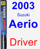 Driver Wiper Blade for 2003 Suzuki Aerio - Vision Saver