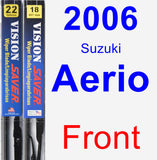 Front Wiper Blade Pack for 2006 Suzuki Aerio - Vision Saver