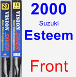 Front Wiper Blade Pack for 2000 Suzuki Esteem - Vision Saver