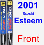 Front Wiper Blade Pack for 2001 Suzuki Esteem - Vision Saver